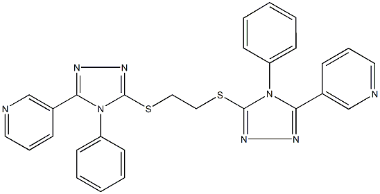 3-{4-phenyl-5-[(2-{[4-phenyl-5-(3-pyridinyl)-4H-1,2,4-triazol-3-yl]sulfanyl}ethyl)sulfanyl]-4H-1,2,4-triazol-3-yl}pyridine Struktur