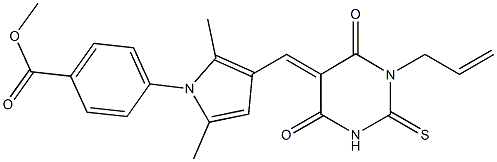 methyl 4-{3-[(1-allyl-4,6-dioxo-2-thioxotetrahydro-5(2H)-pyrimidinylidene)methyl]-2,5-dimethyl-1H-pyrrol-1-yl}benzoate Structure