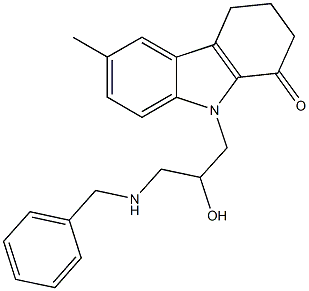 9-[3-(benzylamino)-2-hydroxypropyl]-6-methyl-2,3,4,9-tetrahydro-1H-carbazol-1-one Struktur