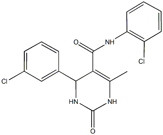 N-(2-chlorophenyl)-4-(3-chlorophenyl)-6-methyl-2-oxo-1,2,3,4-tetrahydro-5-pyrimidinecarboxamide Structure