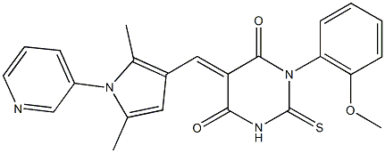 5-{[2,5-dimethyl-1-(3-pyridinyl)-1H-pyrrol-3-yl]methylene}-1-(2-methoxyphenyl)-2-thioxodihydro-4,6(1H,5H)-pyrimidinedione|