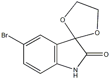 5'-bromo-1',3'-dihydrospiro[1,3-dioxolane-2,3'-(2'H)-indole]-2'-one,,结构式