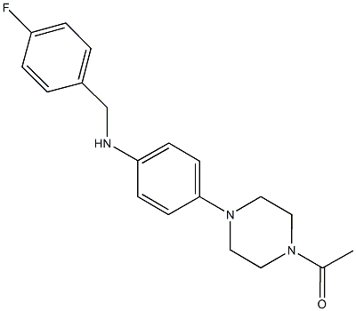 N-[4-(4-acetyl-1-piperazinyl)phenyl]-N-(4-fluorobenzyl)amine 结构式