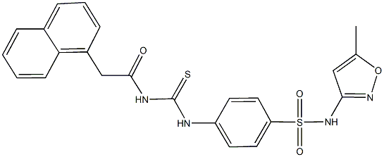 N-(5-methyl-3-isoxazolyl)-4-({[(1-naphthylacetyl)amino]carbothioyl}amino)benzenesulfonamide 化学構造式