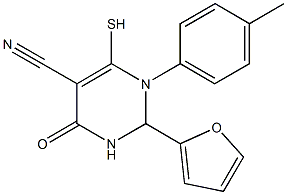 2-(2-furyl)-1-(4-methylphenyl)-4-oxo-6-sulfanyl-1,2,3,4-tetrahydro-5-pyrimidinecarbonitrile