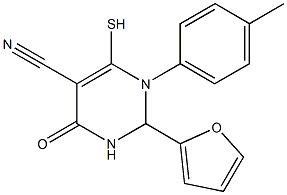 2-(2-furyl)-1-(4-methylphenyl)-4-oxo-6-sulfanyl-1,2,3,4-tetrahydro-5-pyrimidinecarbonitrile Structure