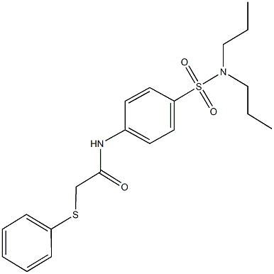 N-{4-[(dipropylamino)sulfonyl]phenyl}-2-(phenylsulfanyl)acetamide Structure