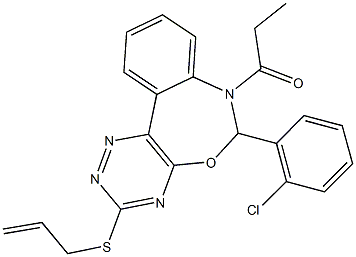 allyl 6-(2-chlorophenyl)-7-propionyl-6,7-dihydro[1,2,4]triazino[5,6-d][3,1]benzoxazepin-3-yl sulfide Structure