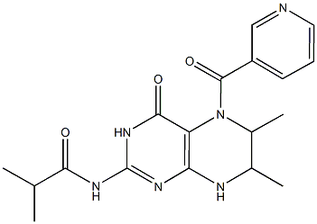 N-[6,7-dimethyl-4-oxo-5-(3-pyridinylcarbonyl)-3,4,5,6,7,8-hexahydro-2-pteridinyl]-2-methylpropanamide Structure