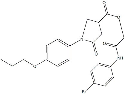 2-(4-bromoanilino)-2-oxoethyl 5-oxo-1-(4-propoxyphenyl)-3-pyrrolidinecarboxylate Struktur