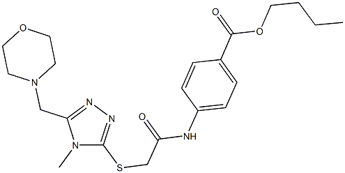 butyl 4-[({[4-methyl-5-(4-morpholinylmethyl)-4H-1,2,4-triazol-3-yl]sulfanyl}acetyl)amino]benzoate,,结构式