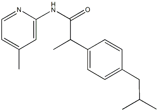2-(4-isobutylphenyl)-N-(4-methyl-2-pyridinyl)propanamide 化学構造式