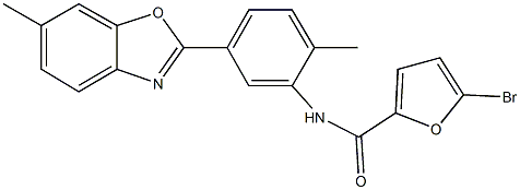 5-bromo-N-[2-methyl-5-(6-methyl-1,3-benzoxazol-2-yl)phenyl]-2-furamide Structure