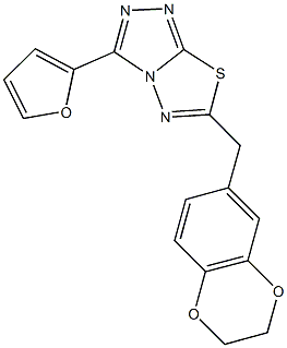 6-(2,3-dihydro-1,4-benzodioxin-6-ylmethyl)-3-(2-furyl)[1,2,4]triazolo[3,4-b][1,3,4]thiadiazole Structure