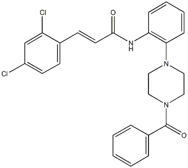 N-[2-(4-benzoyl-1-piperazinyl)phenyl]-3-(2,4-dichlorophenyl)acrylamide Struktur