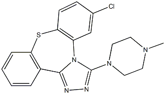 6-chloro-3-(4-methyl-1-piperazinyl)dibenzo[b,f][1,2,4]triazolo[4,3-d][1,4]thiazepine,,结构式
