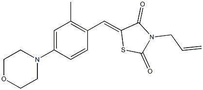 3-allyl-5-[2-methyl-4-(4-morpholinyl)benzylidene]-1,3-thiazolidine-2,4-dione,,结构式