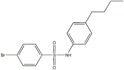 4-bromo-N-(4-butylphenyl)benzenesulfonamide 化学構造式