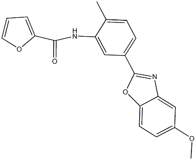 N-[5-(5-methoxy-1,3-benzoxazol-2-yl)-2-methylphenyl]-2-furamide,,结构式