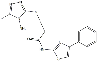 2-[(4-amino-5-methyl-4H-1,2,4-triazol-3-yl)sulfanyl]-N-(4-phenyl-1,3-thiazol-2-yl)acetamide|