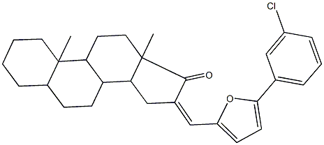 16-{[5-(3-chlorophenyl)-2-furyl]methylene}-10,13-dimethylhexadecahydro-17H-cyclopenta[a]phenanthren-17-one Structure