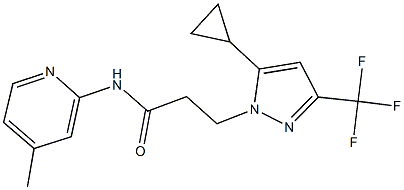 3-[5-cyclopropyl-3-(trifluoromethyl)-1H-pyrazol-1-yl]-N-(4-methyl-2-pyridinyl)propanamide 化学構造式