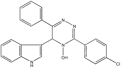 3-(4-chlorophenyl)-5-(1H-indol-3-yl)-6-phenyl-1,2,4-triazin-4(5H)-ol,,结构式