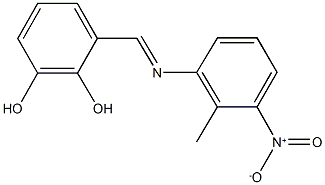 3-[({3-nitro-2-methylphenyl}imino)methyl]-1,2-benzenediol,,结构式