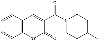 3-[(4-methyl-1-piperidinyl)carbonyl]-2H-chromen-2-one 化学構造式