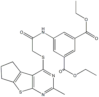 diethyl 5-({[(2-methyl-6,7-dihydro-5H-cyclopenta[4,5]thieno[2,3-d]pyrimidin-4-yl)sulfanyl]acetyl}amino)isophthalate