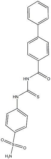 4-({[([1,1'-biphenyl]-4-ylcarbonyl)amino]carbothioyl}amino)benzenesulfonamide,,结构式