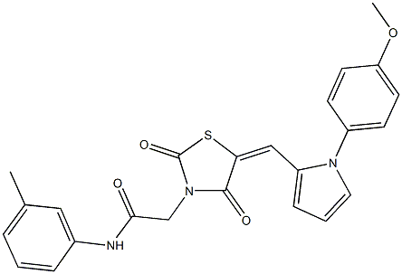 2-(5-{[1-(4-methoxyphenyl)-1H-pyrrol-2-yl]methylene}-2,4-dioxo-1,3-thiazolidin-3-yl)-N-(3-methylphenyl)acetamide Structure