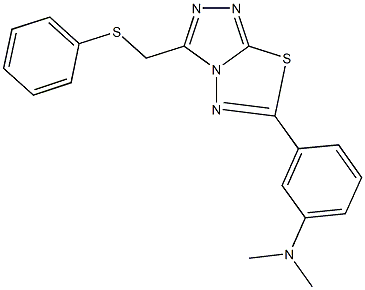 N,N-dimethyl-N-(3-{3-[(phenylsulfanyl)methyl][1,2,4]triazolo[3,4-b][1,3,4]thiadiazol-6-yl}phenyl)amine Structure