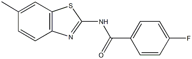4-fluoro-N-(6-methyl-1,3-benzothiazol-2-yl)benzamide,,结构式