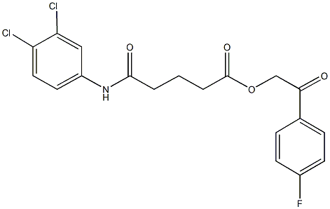 2-(4-fluorophenyl)-2-oxoethyl 5-(3,4-dichloroanilino)-5-oxopentanoate Structure