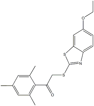 2-[(6-ethoxy-1,3-benzothiazol-2-yl)sulfanyl]-1-mesitylethanone Structure