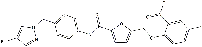 N-{4-[(4-bromo-1H-pyrazol-1-yl)methyl]phenyl}-5-({2-nitro-4-methylphenoxy}methyl)-2-furamide