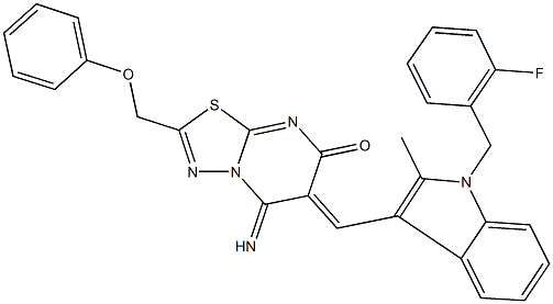 6-{[1-(2-fluorobenzyl)-2-methyl-1H-indol-3-yl]methylene}-5-imino-2-(phenoxymethyl)-5,6-dihydro-7H-[1,3,4]thiadiazolo[3,2-a]pyrimidin-7-one