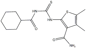 2-({[(cyclohexylcarbonyl)amino]carbothioyl}amino)-4,5-dimethyl-3-thiophenecarboxamide Structure