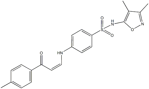 N-(3,4-dimethyl-5-isoxazolyl)-4-{[3-(4-methylphenyl)-3-oxo-1-propenyl]amino}benzenesulfonamide Structure