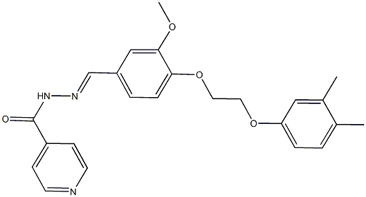 N'-{4-[2-(3,4-dimethylphenoxy)ethoxy]-3-methoxybenzylidene}isonicotinohydrazide,,结构式