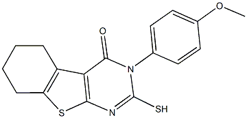 3-(4-methoxyphenyl)-2-sulfanyl-5,6,7,8-tetrahydro[1]benzothieno[2,3-d]pyrimidin-4(3H)-one Struktur