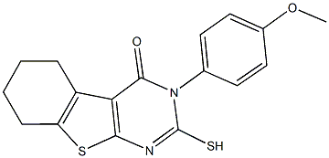 3-(4-methoxyphenyl)-2-sulfanyl-5,6,7,8-tetrahydro[1]benzothieno[2,3-d]pyrimidin-4(3H)-one 结构式