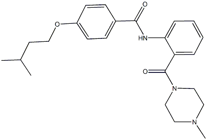 4-(isopentyloxy)-N-{2-[(4-methyl-1-piperazinyl)carbonyl]phenyl}benzamide 化学構造式