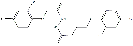 2-(2,4-dibromophenoxy)-N'-[4-(2,4-dichlorophenoxy)butanoyl]acetohydrazide,,结构式