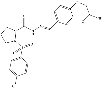  2-{4-[2-({1-[(4-chlorophenyl)sulfonyl]-2-pyrrolidinyl}carbonyl)carbohydrazonoyl]phenoxy}acetamide