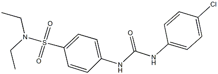 4-{[(4-chloroanilino)carbonyl]amino}-N,N-diethylbenzenesulfonamide 化学構造式