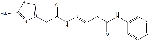 3-{[(2-amino-1,3-thiazol-4-yl)acetyl]hydrazono}-N-(2-methylphenyl)butanamide 化学構造式