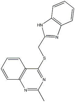 1H-benzimidazol-2-ylmethyl 2-methyl-4-quinazolinyl sulfide Struktur