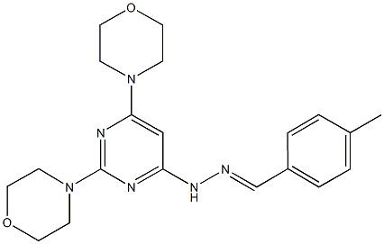 4-methylbenzaldehyde (2,6-dimorpholin-4-ylpyrimidin-4-yl)hydrazone Structure